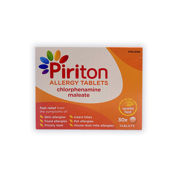 Piriton Hayfever and Allergy Tablets (Chlorphenamine) (4mg)