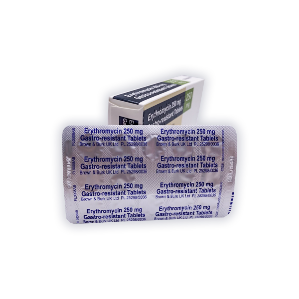 Erythromycin Tablets For Infected Insect Bites (250mg)