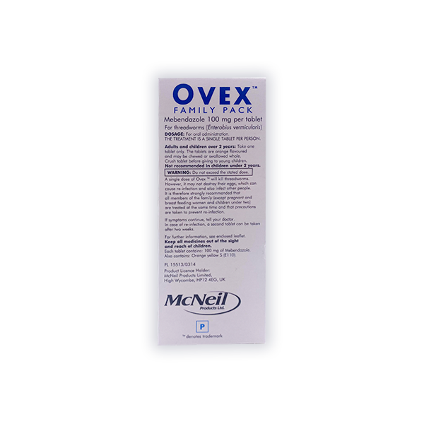 Ovex Family Pack For Threadworm Infection (4 Tablets)