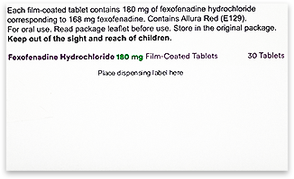 Fexofenadine Tablets (120mg, 180mg)