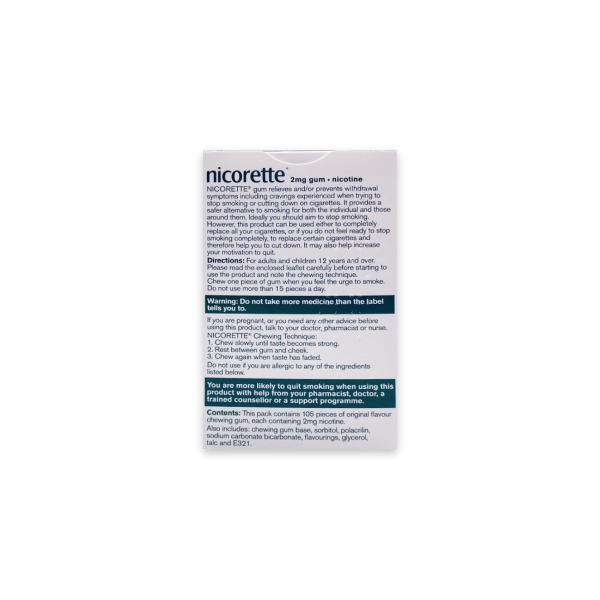 Nicorette Original Nicotine Gum (2mg, 4mg)