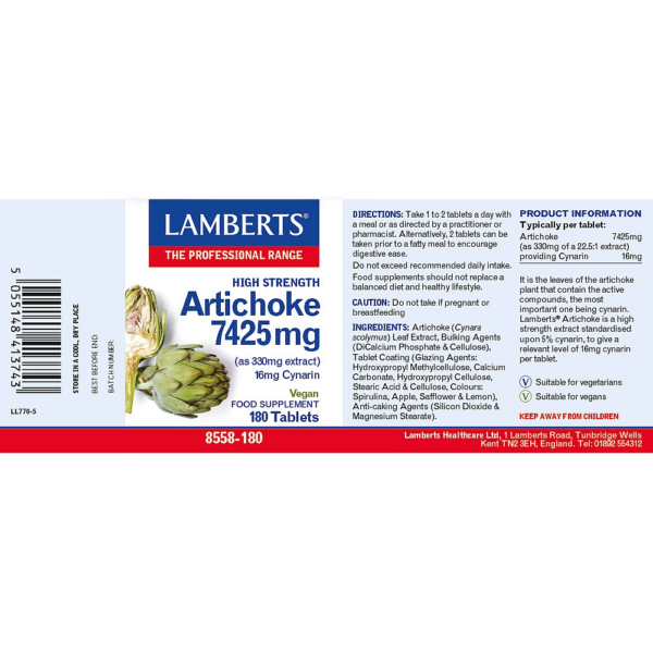 Lamberts Artichoke Tablets 7425mg